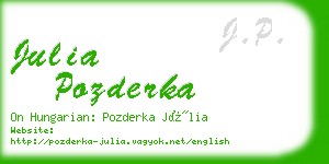 julia pozderka business card